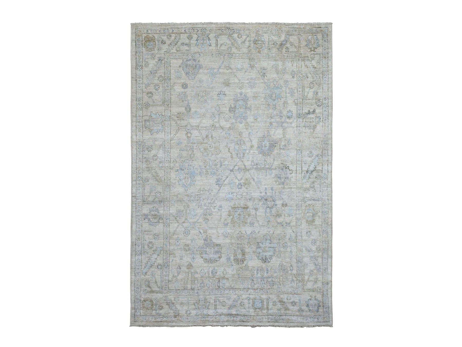 Oushak Oushak hand-knotted wool rug in Beige, 6' x 9'1" — SKU O069684