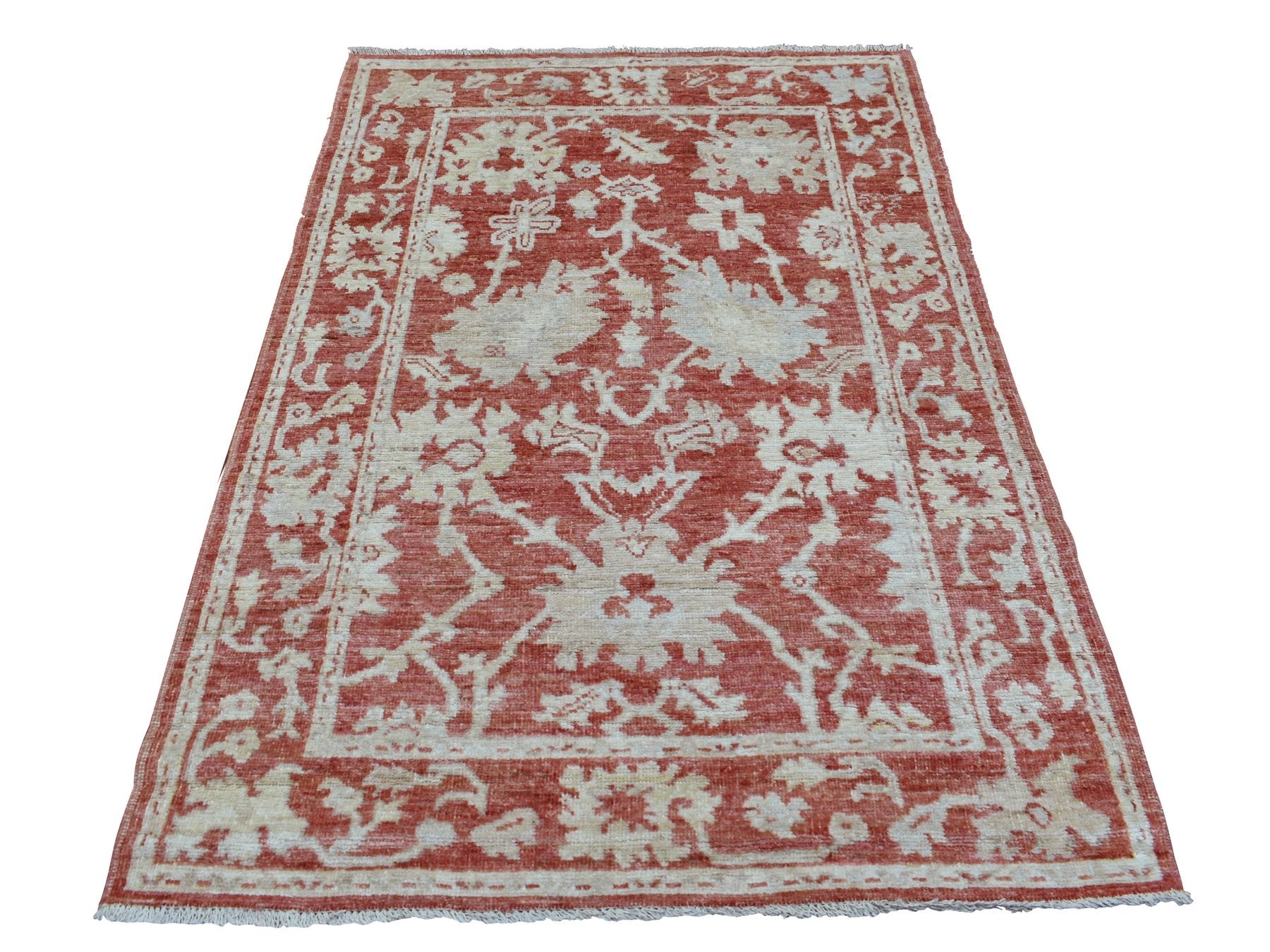 Oushak Oushak hand-knotted wool rug in Red & Rich Red, 4' x 6'1" — SKU O069725