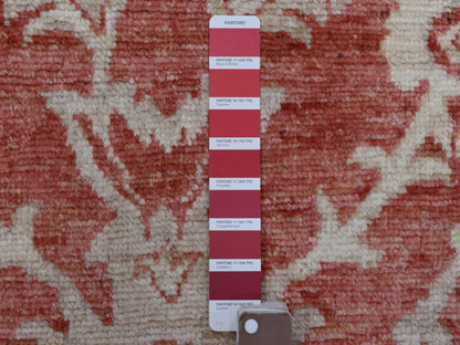 Red 4'0" x 6'1" Oushak / Peshawar Hand knotted Wool Rug - Sku: O069725