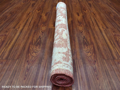 Red 4'0" x 6'1" Oushak / Peshawar Hand knotted Wool Rug - Sku: O069725