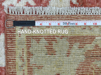 Red 4'0" x 6'1" Oushak / Peshawar Hand knotted Wool Rug - Sku: O069725