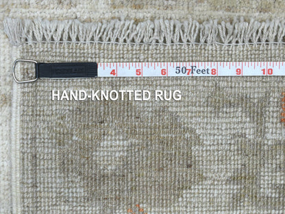 Grey 2'5" x 13'9" Oushak And Peshawar Hand knotted Wool Rug - Sku: O069850