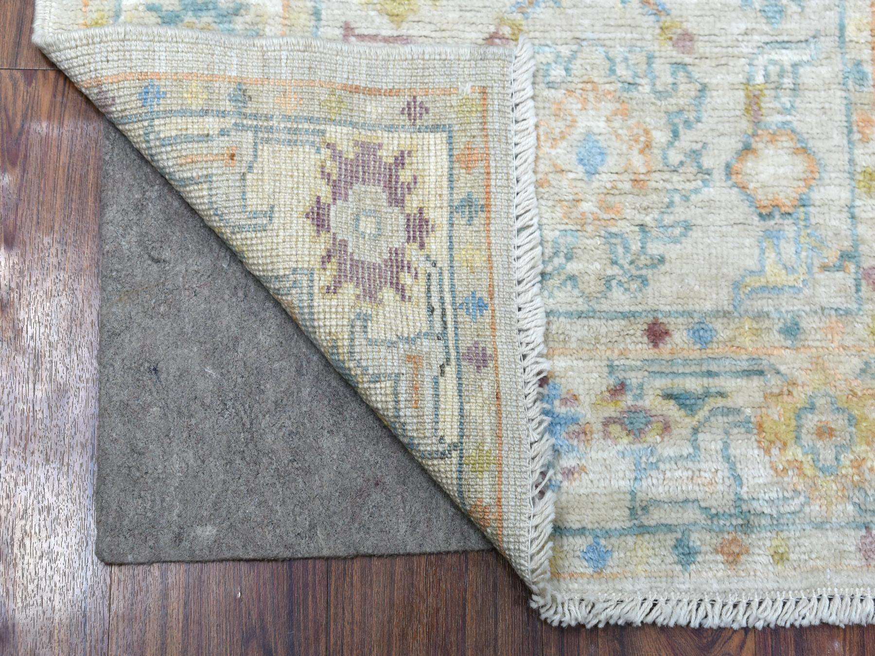 Gray 2'8" x 9'9" Oushak / Peshawar Hand knotted Wool Rug - Sku: O069852
