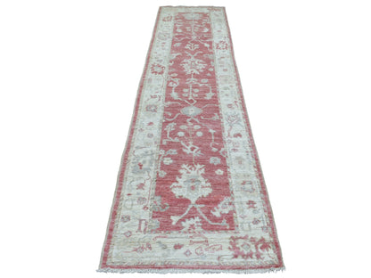 Red 2'9" x 11'6" Oushak / Peshawar Hand knotted Wool Rug - Sku: O069854