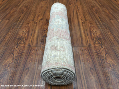 Red 2'9" x 11'6" Oushak / Peshawar Hand knotted Wool Rug - Sku: O069854