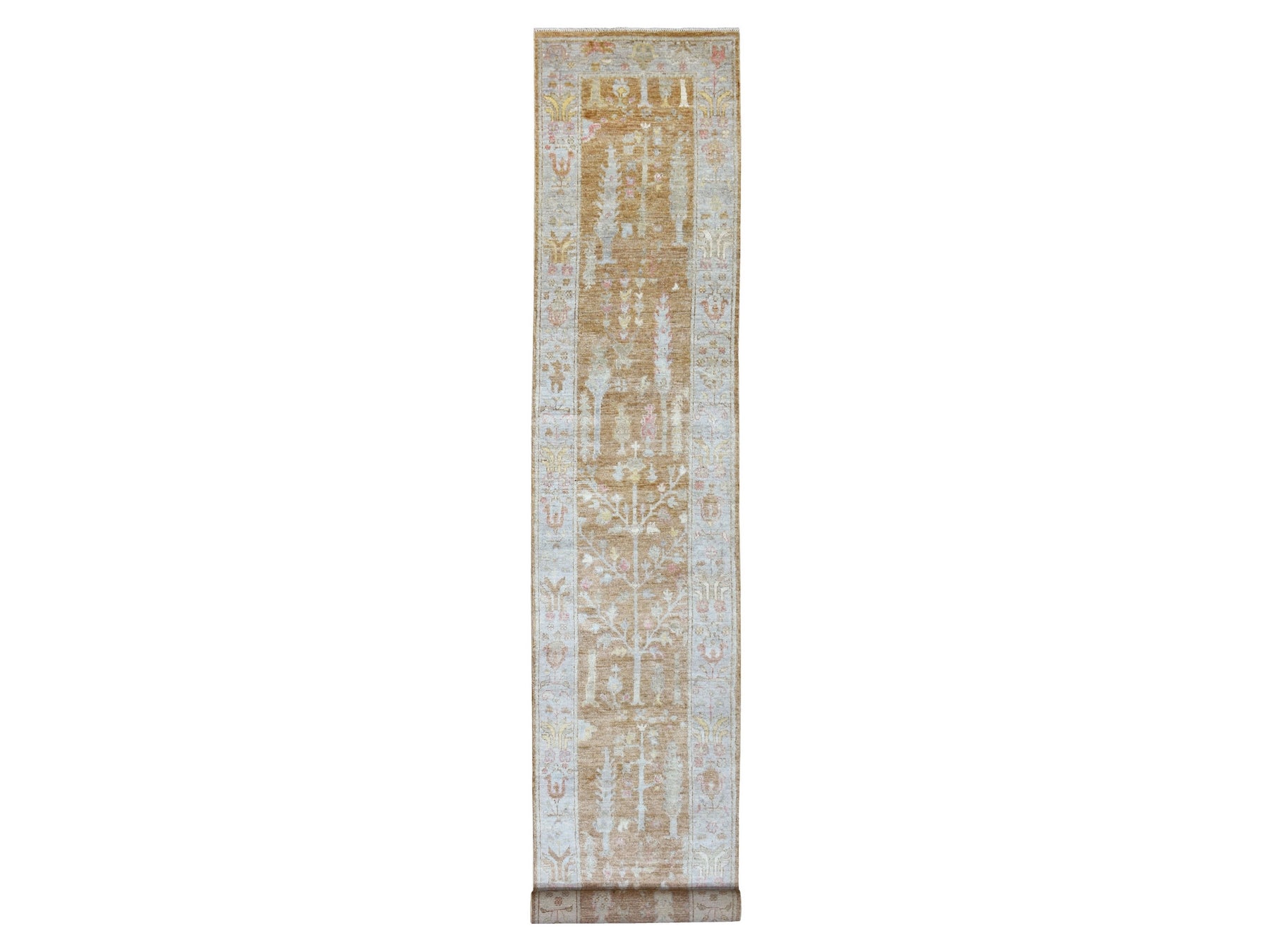 Oushak Oushak hand-knotted wool runner in Brown & Gray, 2'7" x 17'2" — SKU O069861