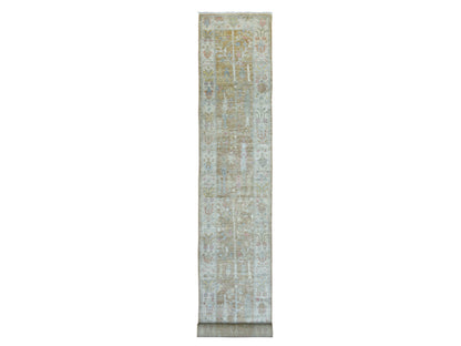 Oushak Oushak hand-knotted wool runner in Brown & Gray, 2'9" x 19'5" — SKU O069877