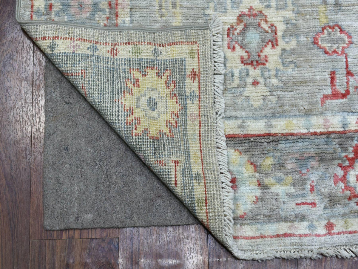 Oushak hand-knotted wool runner in Gray, 2'7" x 12'2" — SKU O069882 (view 2)