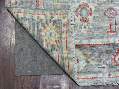 Grey 2'7" x 12'2" Oushak And Peshawar Hand knotted Wool Rug - Sku: O069882