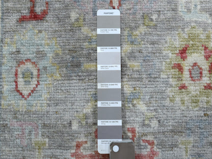 Grey 2'7" x 12'2" Oushak And Peshawar Hand knotted Wool Rug - Sku: O069882