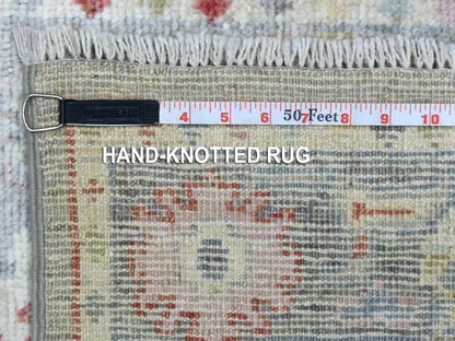 Grey 2'7" x 12'2" Oushak And Peshawar Hand knotted Wool Rug - Sku: O069882