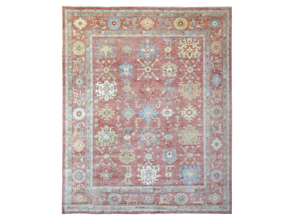 Pink 11'10" x 14'3" Oushak / Peshawar Hand knotted Wool Rug - Sku: O069899