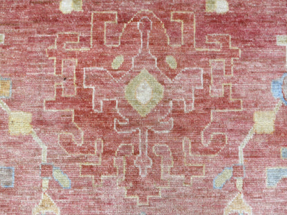 Pink 11'10" x 14'3" Oushak / Peshawar Hand knotted Wool Rug - Sku: O069899