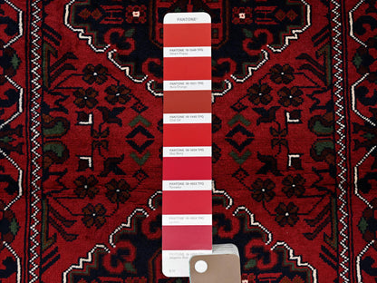 Tribal & Geometric hand-knotted wool runner in Red, 2'4" x 5'8" — SKU O0698 (view 4)