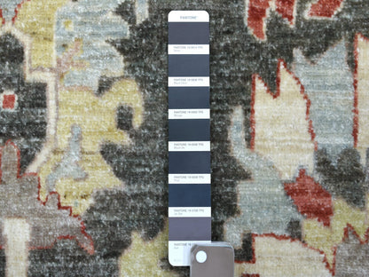 Heriz Oushak hand-knotted wool rug in Black & Gray, 9'3" x 11'9" — SKU O069938 (view 7)
