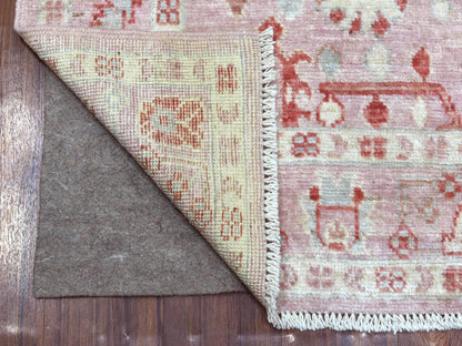 Pink 4'1" x 5'10" Oushak / Peshawar Hand knotted Wool Rug - Sku: O069946