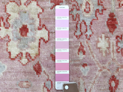 Pink 4'1" x 5'10" Oushak / Peshawar Hand knotted Wool Rug - Sku: O069946