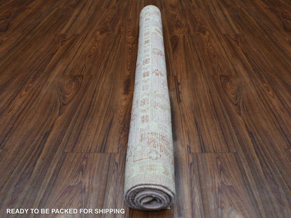 Pink 4'1" x 5'10" Oushak / Peshawar Hand knotted Wool Rug - Sku: O069946