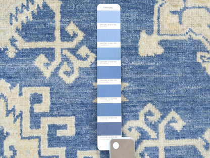 Blue 6'0" x 8'8" Oushak And Peshawar Hand knotted Wool Rug - Sku: O070004