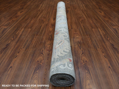 Grey 6'1" x 8'8" Oushak And Peshawar Hand knotted Wool Rug - Sku: O070011