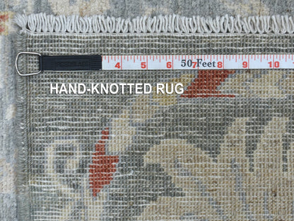 Grey 6'1" x 8'8" Oushak And Peshawar Hand knotted Wool Rug - Sku: O070011