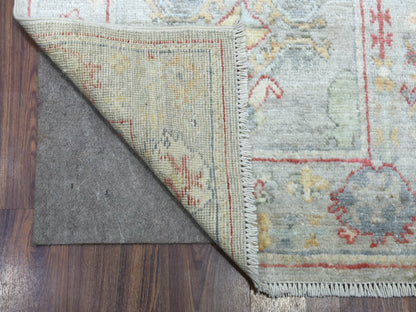 Grey 2'8" x 19'6" Oushak And Peshawar Hand knotted Wool Rug - Sku: O070050