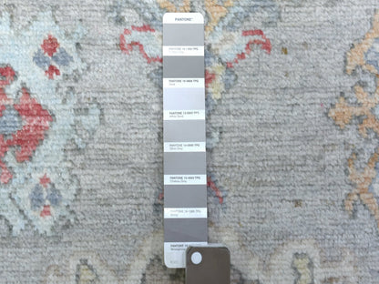 Grey 2'8" x 19'6" Oushak And Peshawar Hand knotted Wool Rug - Sku: O070050