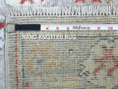 Grey 2'8" x 19'6" Oushak And Peshawar Hand knotted Wool Rug - Sku: O070050