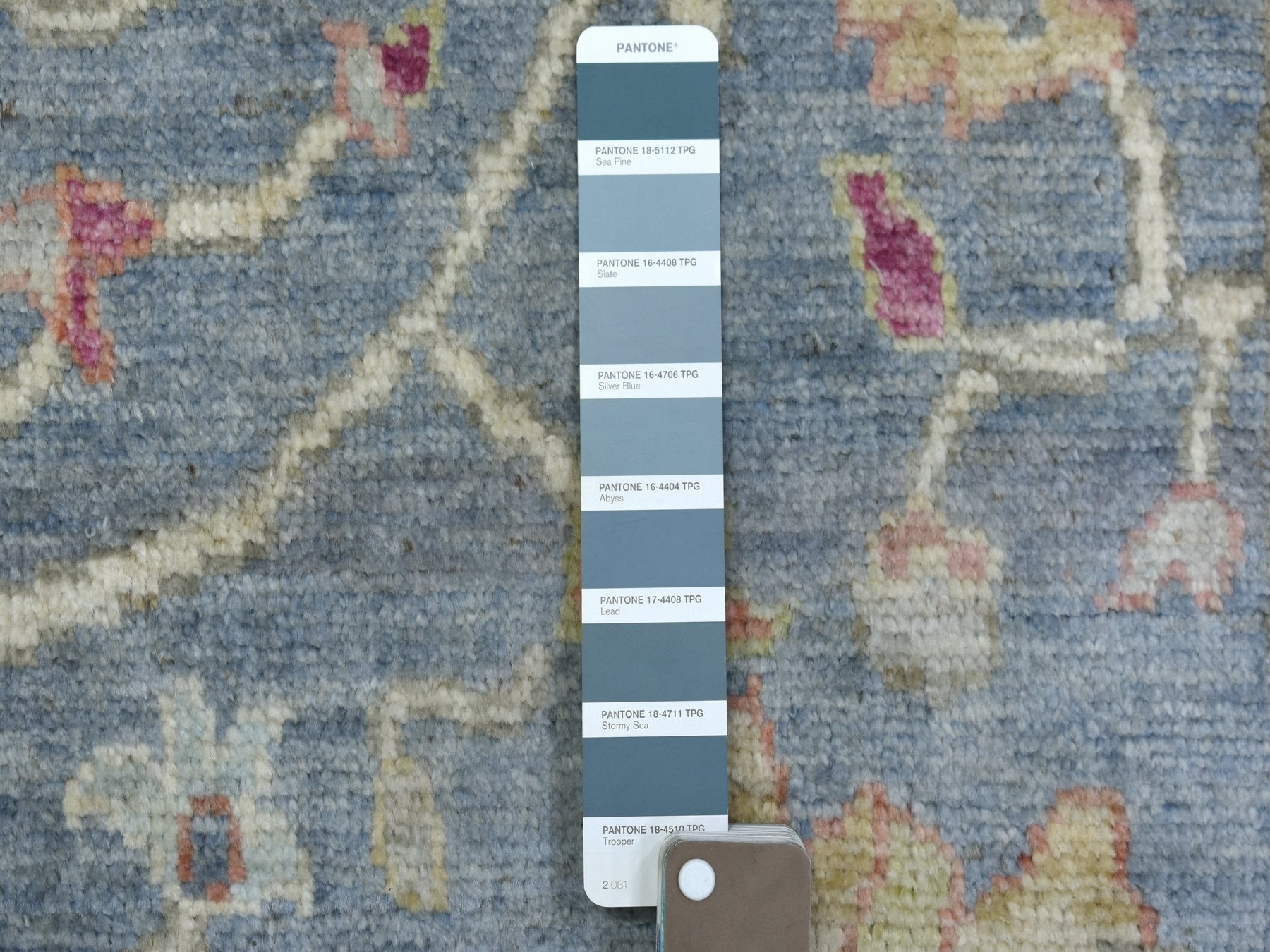 Oushak Oushak hand-knotted wool runner in Blue & Denim Blue, 2'6" x 19'2" — SKU O070052 (view 3)