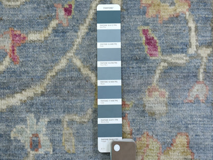 Oushak Oushak hand-knotted wool runner in Blue & Denim Blue, 2'6" x 19'2" — SKU O070052 (view 3)