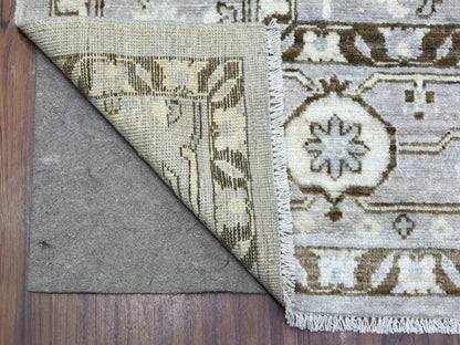 Grey 8'1" x 9'8" Oushak And Peshawar Hand knotted Wool Rug - Sku: O070069