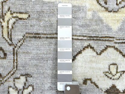 Grey 8'1" x 9'8" Oushak And Peshawar Hand knotted Wool Rug - Sku: O070069