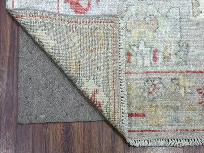 Grey 2'10" x 17'0" Oushak And Peshawar Hand knotted Wool Rug - Sku: O070118