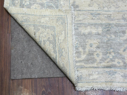 Grey 8'1" x 9'8" Oushak And Peshawar Hand knotted Wool Rug - Sku: O070125