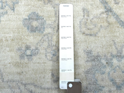 Grey 8'1" x 9'8" Oushak And Peshawar Hand knotted Wool Rug - Sku: O070125
