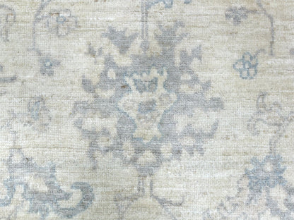 Grey 8'1" x 9'8" Oushak And Peshawar Hand knotted Wool Rug - Sku: O070125