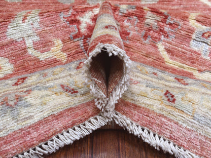 Pink 11'9" x 14'8" Oushak / Peshawar Hand knotted Wool Rug - Sku: O070140