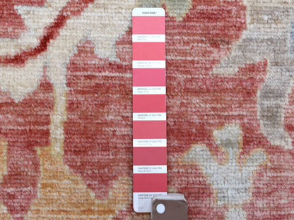 Pink 11'9" x 14'8" Oushak / Peshawar Hand knotted Wool Rug - Sku: O070140