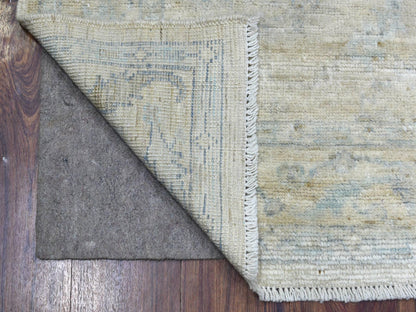 Grey 4'0" x 5'10" Oushak And Peshawar Hand knotted Wool Rug - Sku: O070141