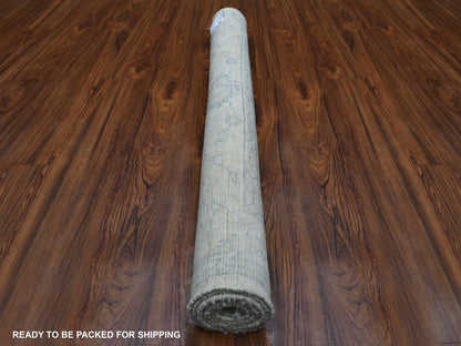 Grey 4'0" x 5'10" Oushak And Peshawar Hand knotted Wool Rug - Sku: O070141