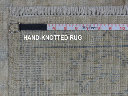 Grey 4'0" x 5'10" Oushak And Peshawar Hand knotted Wool Rug - Sku: O070141