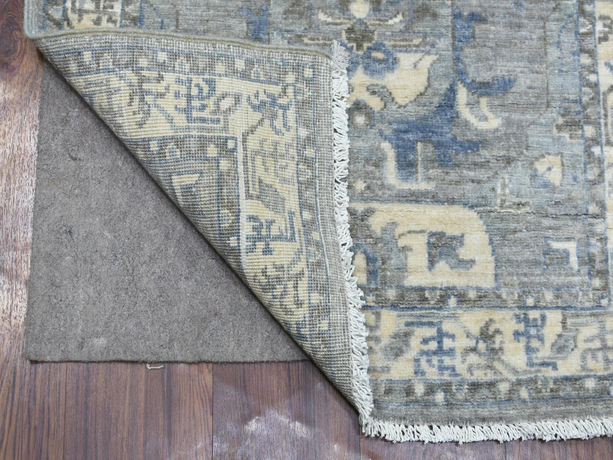Peshawar Oushak hand-knotted wool runner in Gray & Ivory, 2'5" x 11'7" — SKU O070158 (view 2)