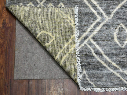 Grey 12'4" x 15'1" Tribal & Geometric Hand knotted Wool Rug - Sku: O070166
