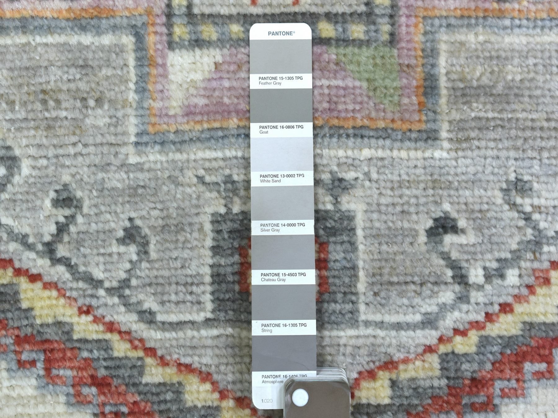 Tribal & Geometric hand-knotted wool runner in Gray, 3' x 12' — SKU O070181 (view 3)