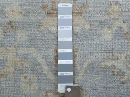 Grey 3'0" x 13'7" Oushak And Peshawar Hand knotted Wool Rug - Sku: O070188