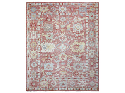Red 11'7" x 14'6" Oushak / Peshawar Hand knotted Wool Rug - Sku: O070194