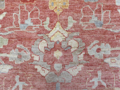 Red 11'7" x 14'6" Oushak / Peshawar Hand knotted Wool Rug - Sku: O070194