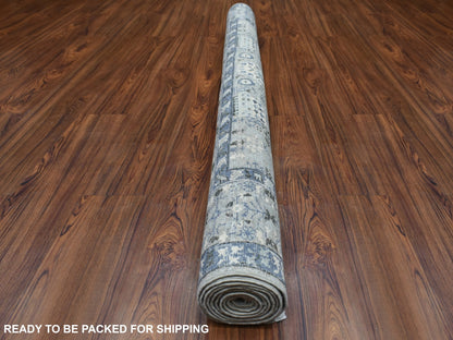 Grey 6'0" x 9'5" Oushak And Peshawar Hand knotted Wool Rug - Sku: O070221