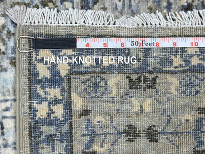 Grey 6'0" x 9'5" Oushak And Peshawar Hand knotted Wool Rug - Sku: O070221