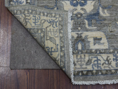 Grey 2'6" x 11'6" Oushak And Peshawar Hand knotted Wool Rug - Sku: O070226